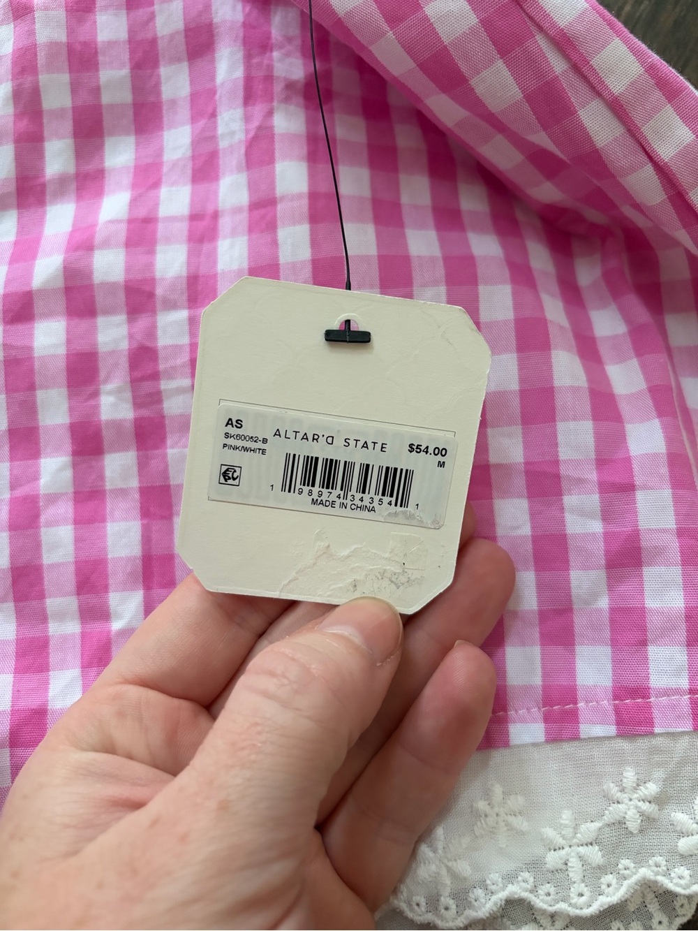 Altar’d State Gingham Lace Shorts Sz M NWT - Picture 5 of 5